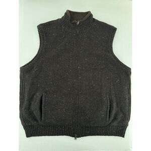Pendleton Mens Vest Sz L Shetland Wool Reversible Speckled Full Zip Outdoor Work